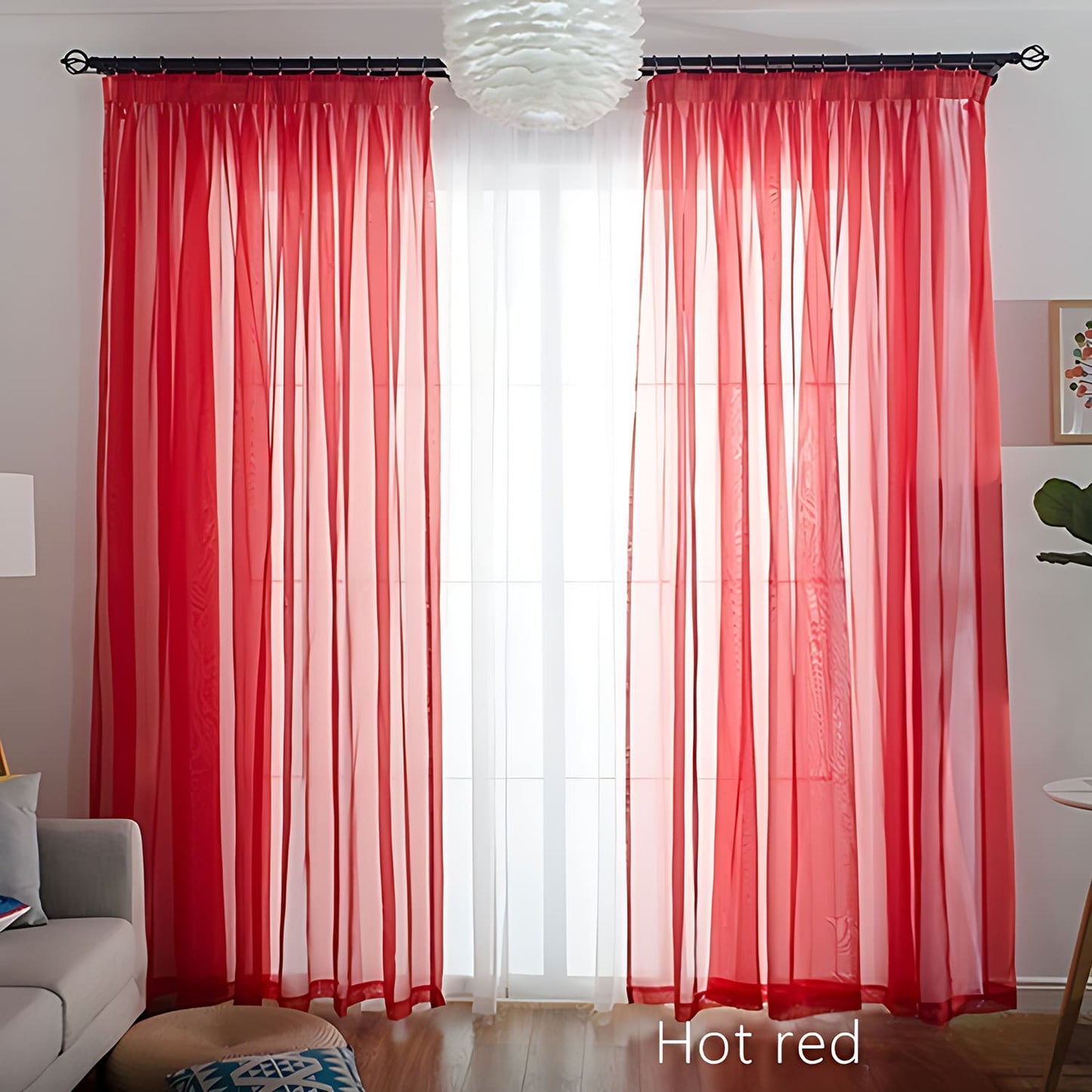Modern Colorful Semi Sheer Curtains Elegant Window Sheers Decorative Sheer Drapes