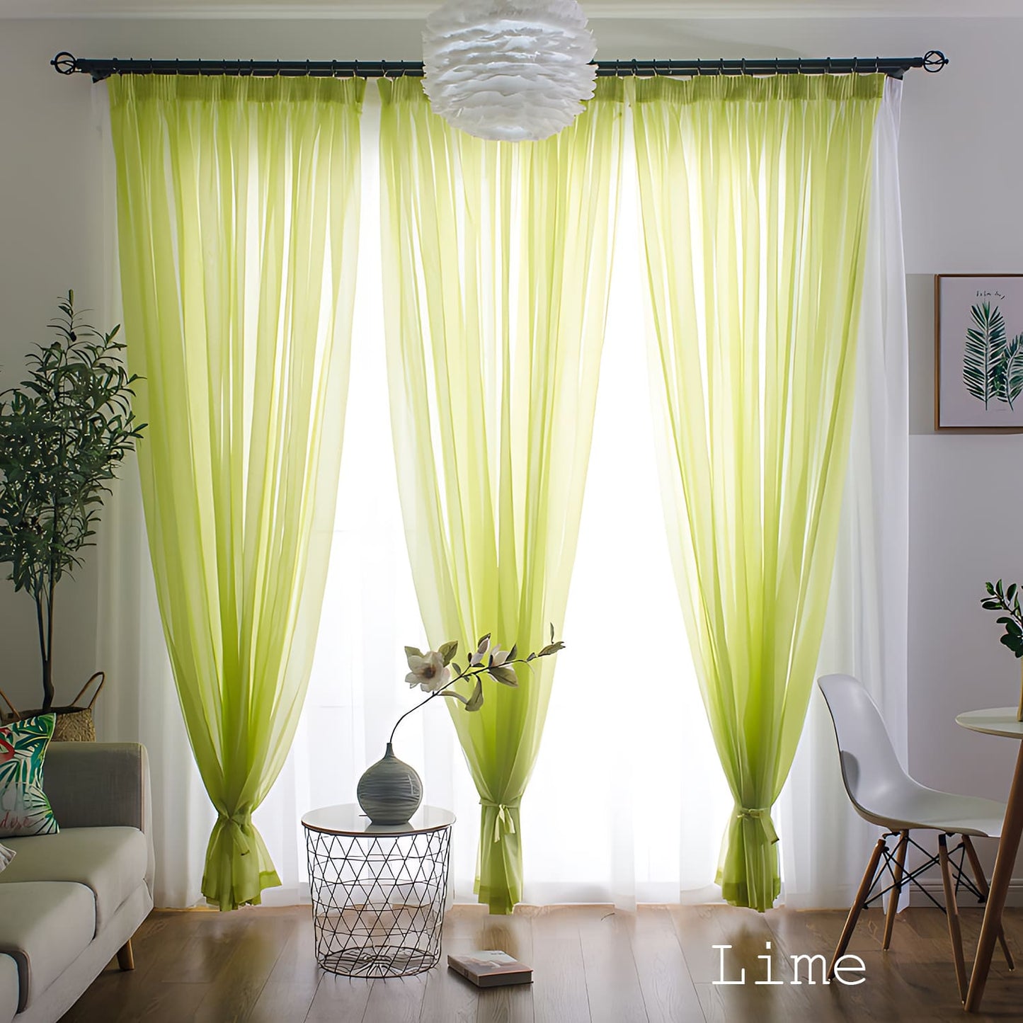 Modern Colorful Semi Sheer Curtains Elegant Window Sheers Decorative Sheer Drapes