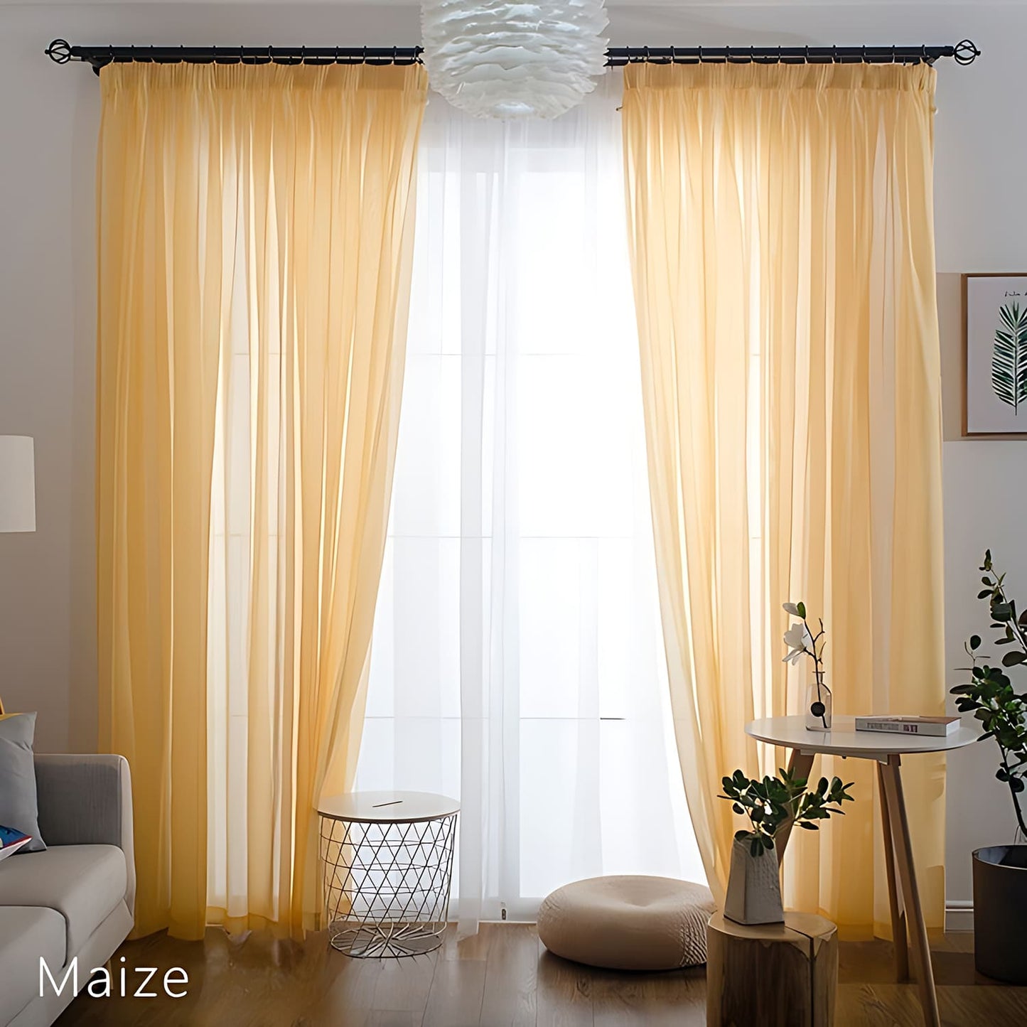 Modern Colorful Semi Sheer Curtains Elegant Window Sheers Decorative Sheer Drapes