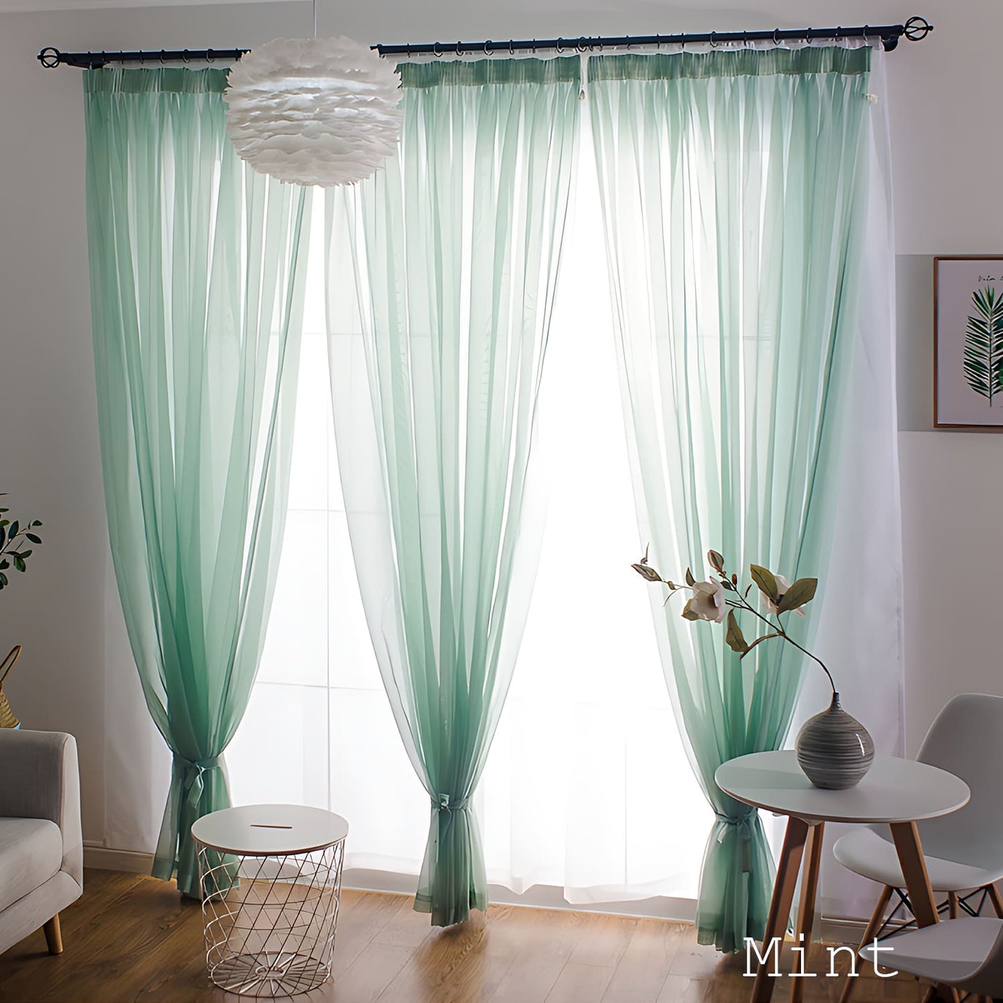 Modern Colorful Semi Sheer Curtains Elegant Window Sheers Decorative Sheer Drapes