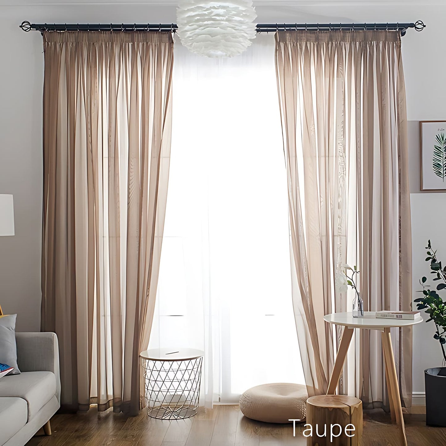 Modern Colorful Semi Sheer Curtains Elegant Window Sheers Decorative Sheer Drapes
