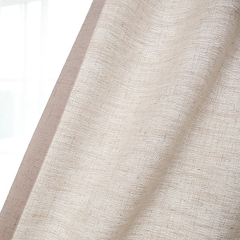 Beige Natural Linen Balloon Shade Curtains Drapes