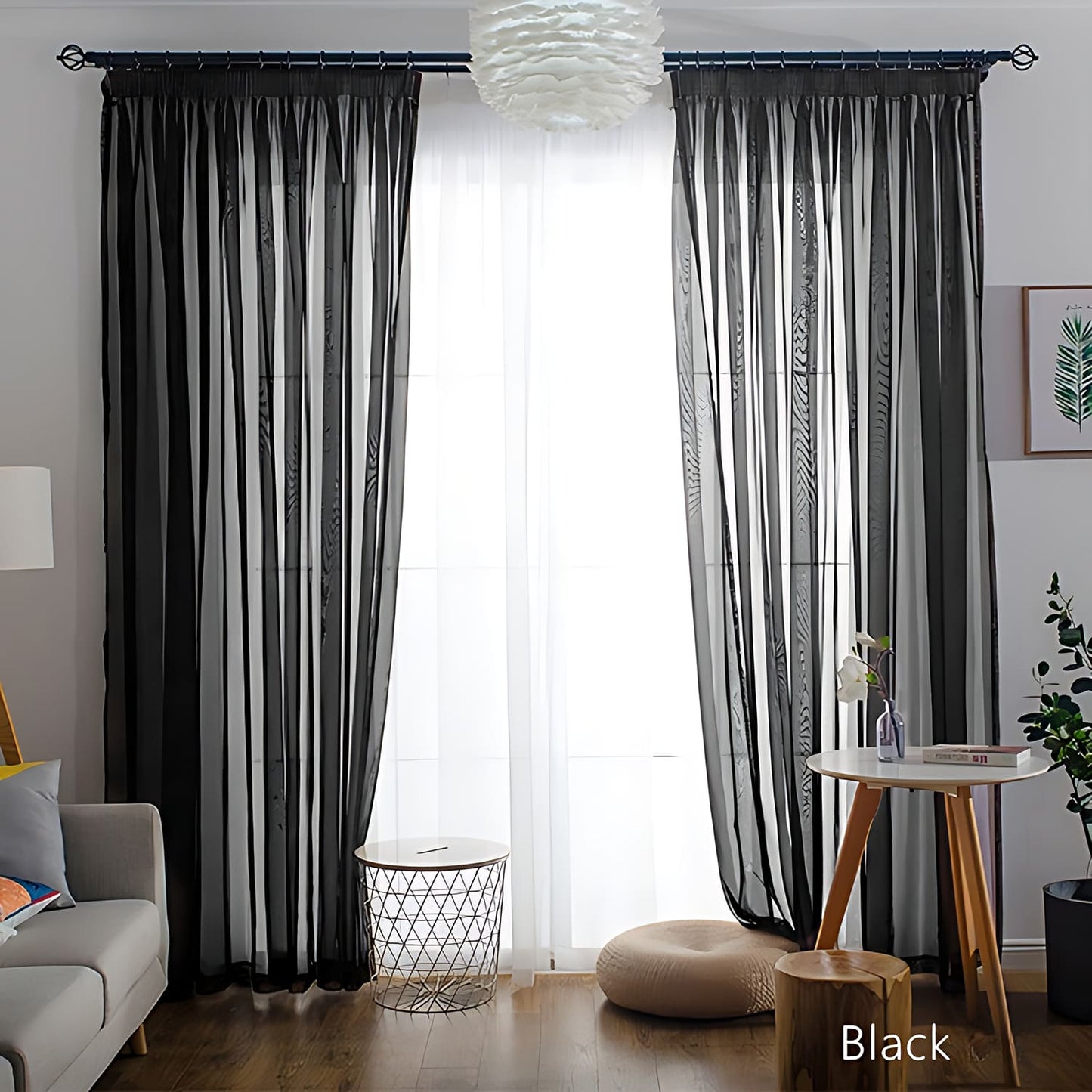 Modern Colorful Semi Sheer Curtains Elegant Window Sheers Decorative Sheer Drapes