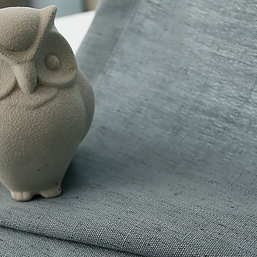 Serene Azure Blue Gray Linen Curtain