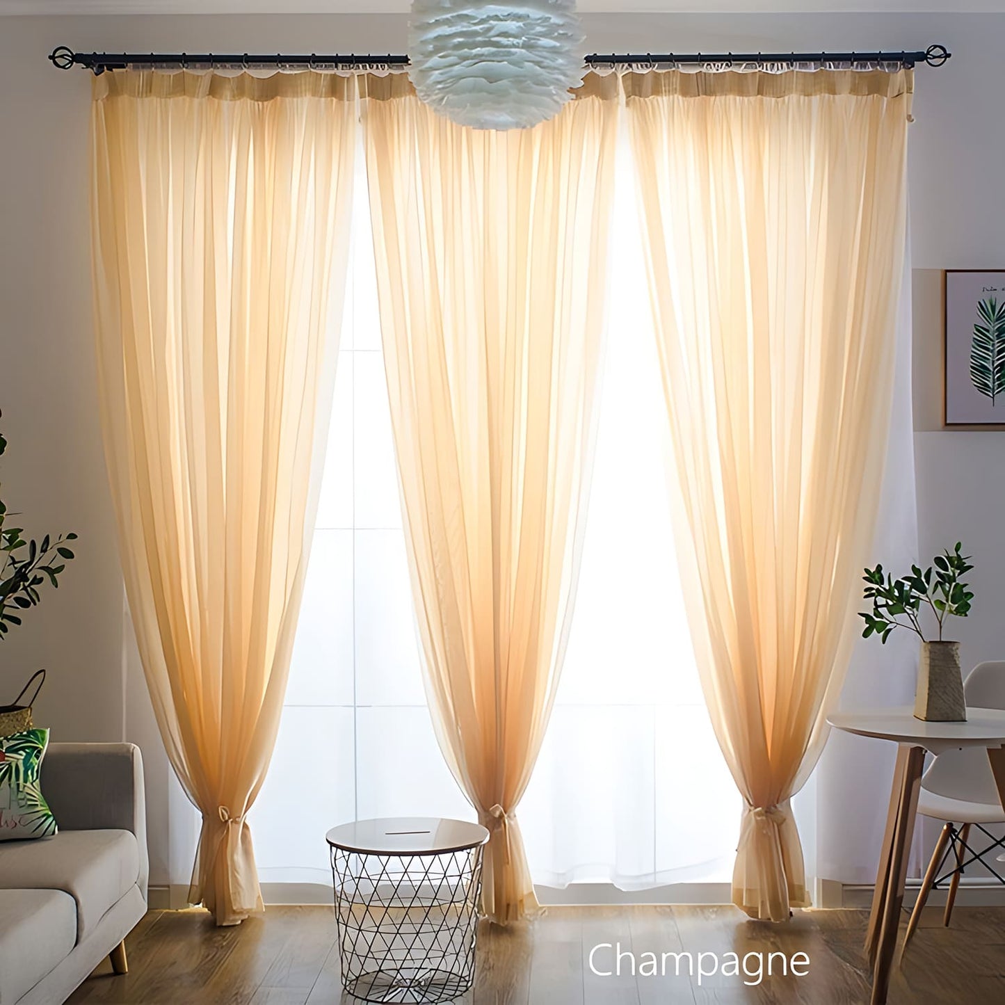 Modern Colorful Semi Sheer Curtains Elegant Window Sheers Decorative Sheer Drapes