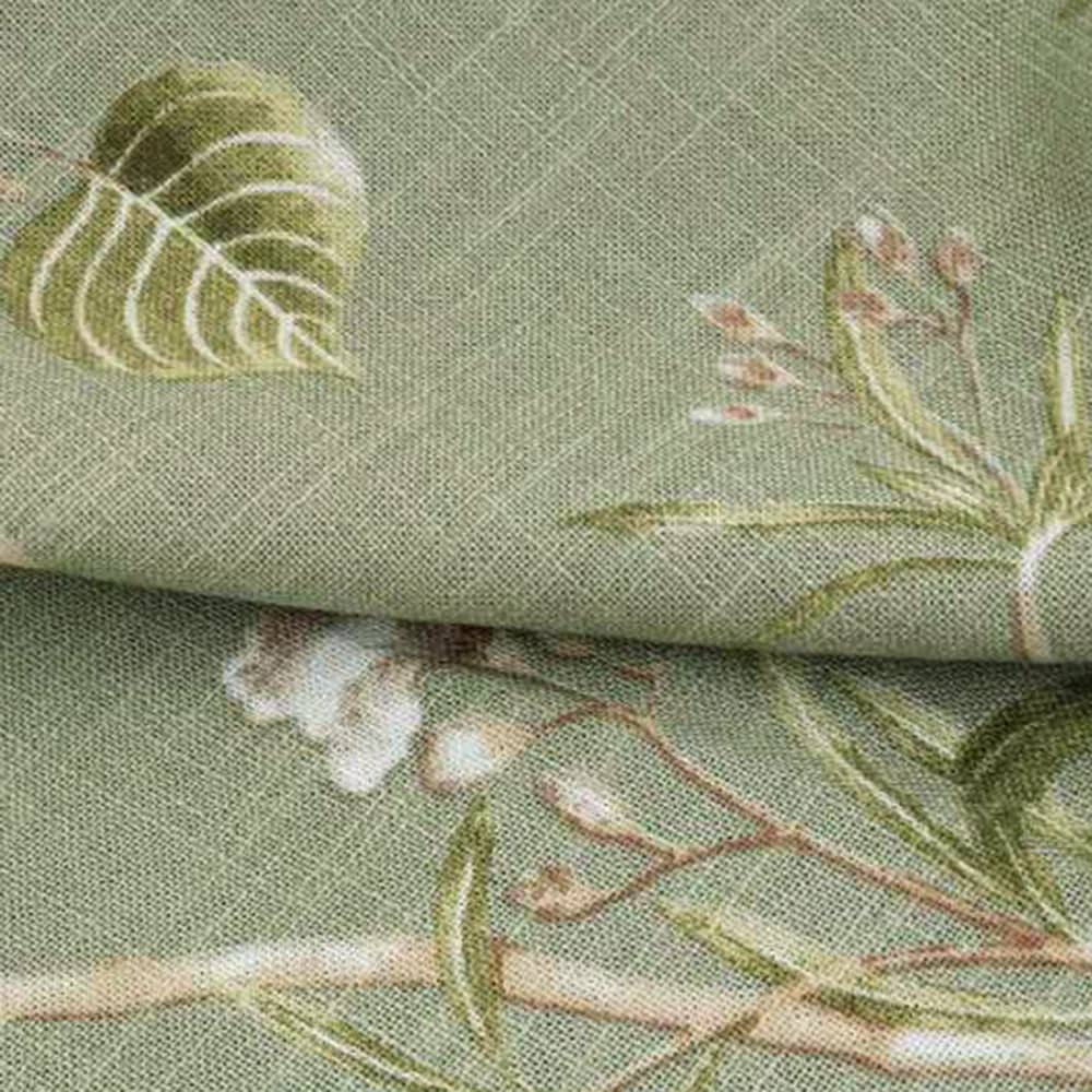 Classic Retro Kale Green Ballon Shade Curtains Birds Peach Country Drapes