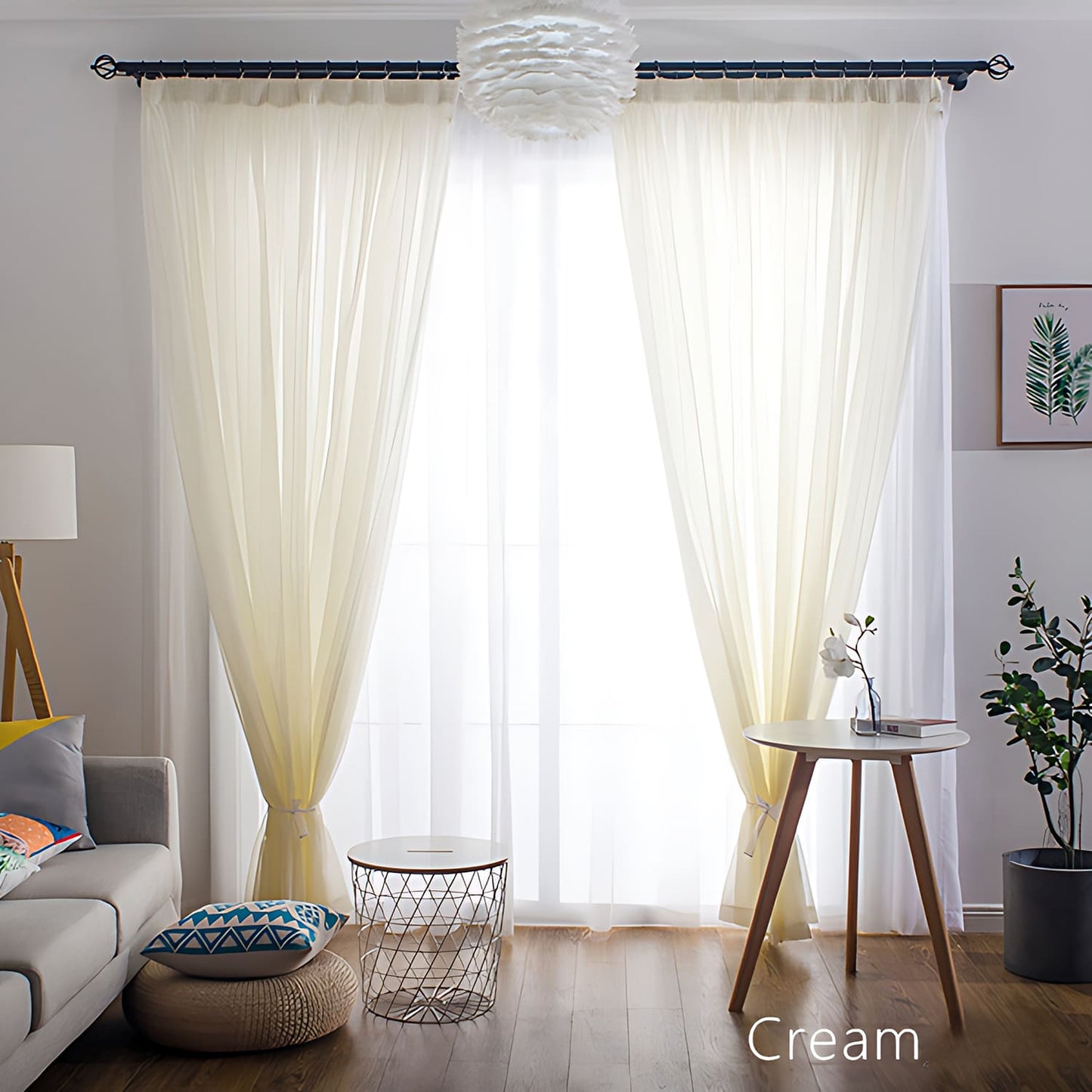 Modern Colorful Semi Sheer Curtains Elegant Window Sheers Decorative Sheer Drapes