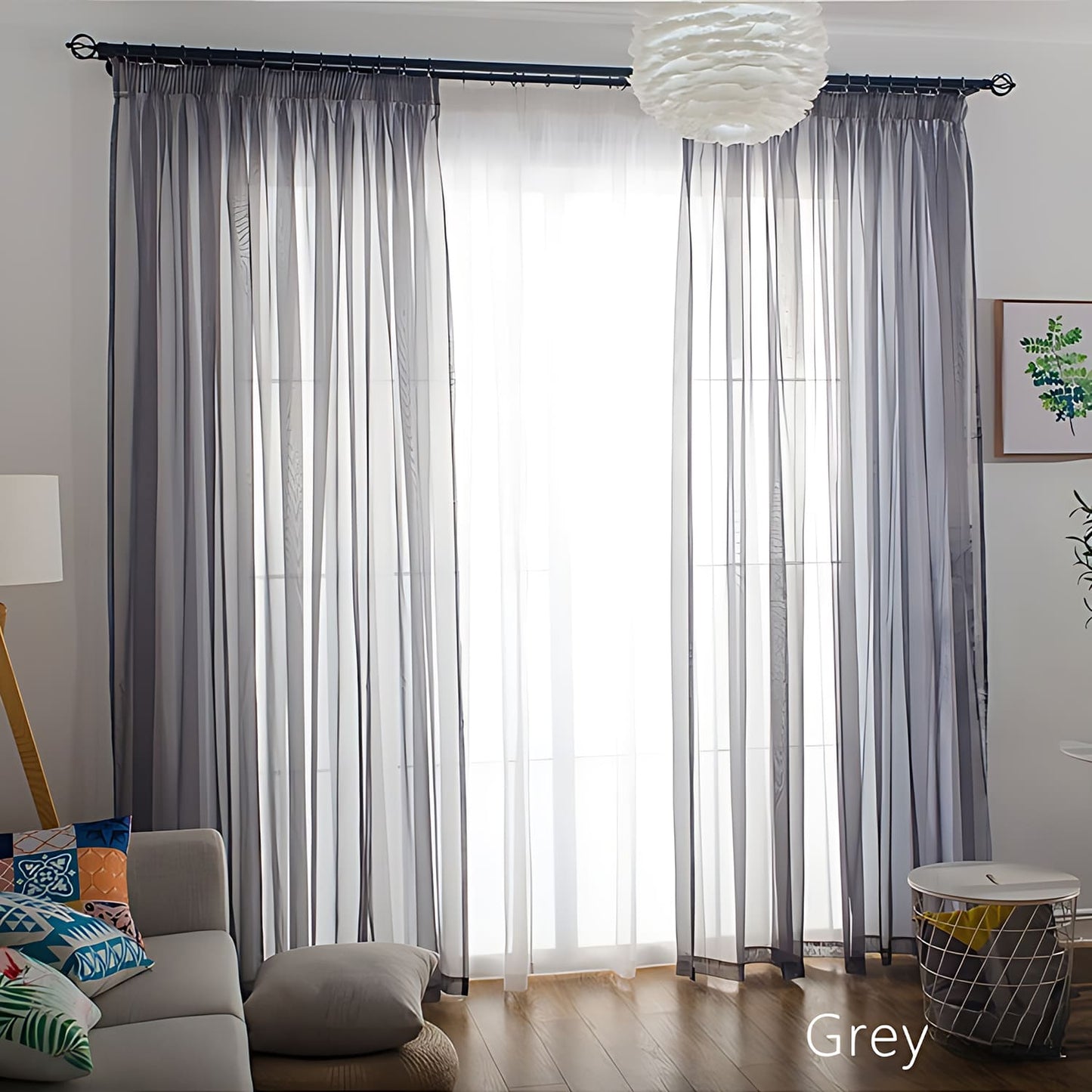 Modern Colorful Semi Sheer Curtains Elegant Window Sheers Decorative Sheer Drapes