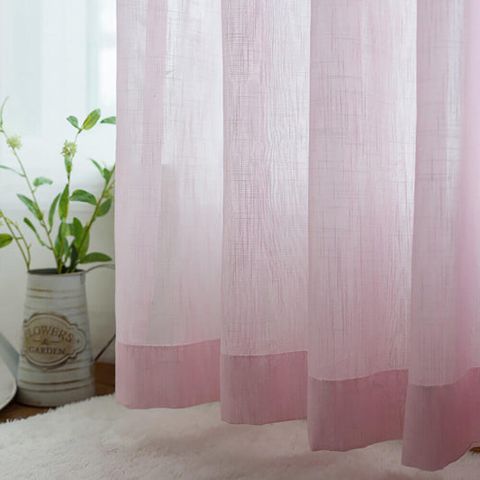 Light pink sheer curtains made of soft voile, perfect for airy living room windows