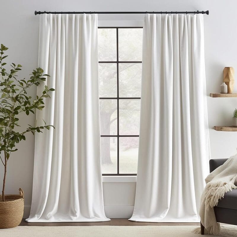 Luxury ivory white velvet curtains for living room darkening window drapes