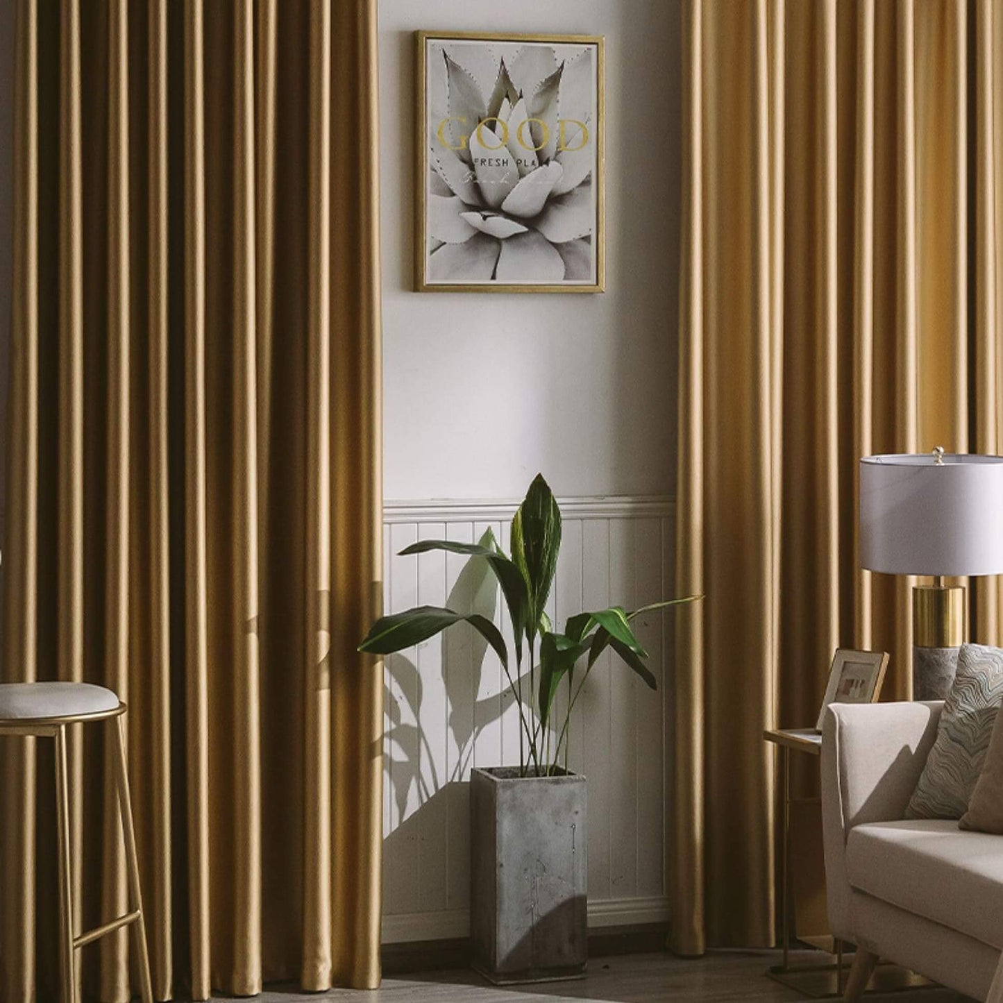 Modern gold curtains for living room divider curtain panels ceiling drapes
