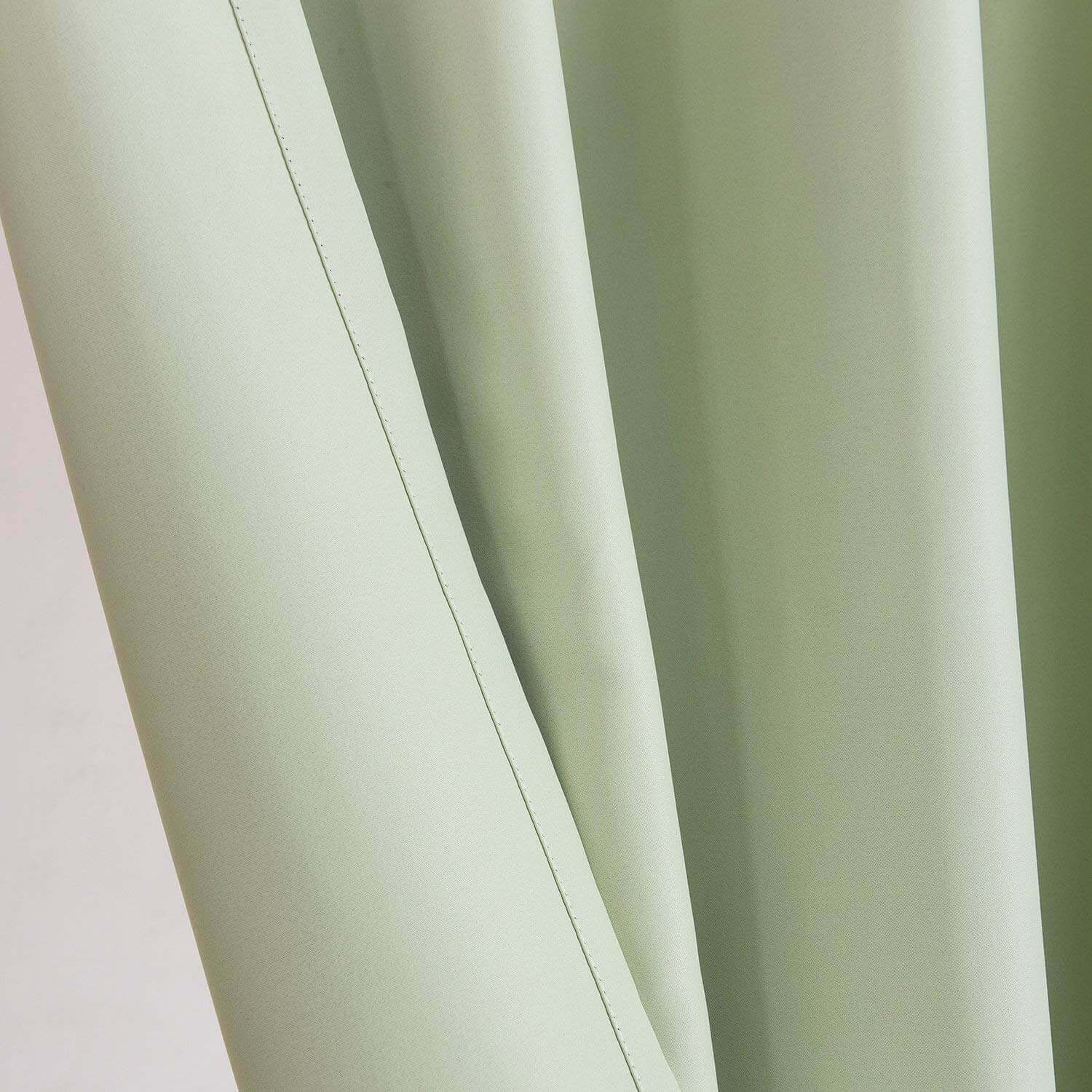 Modern light green blackout curtains for bedroom window treatments