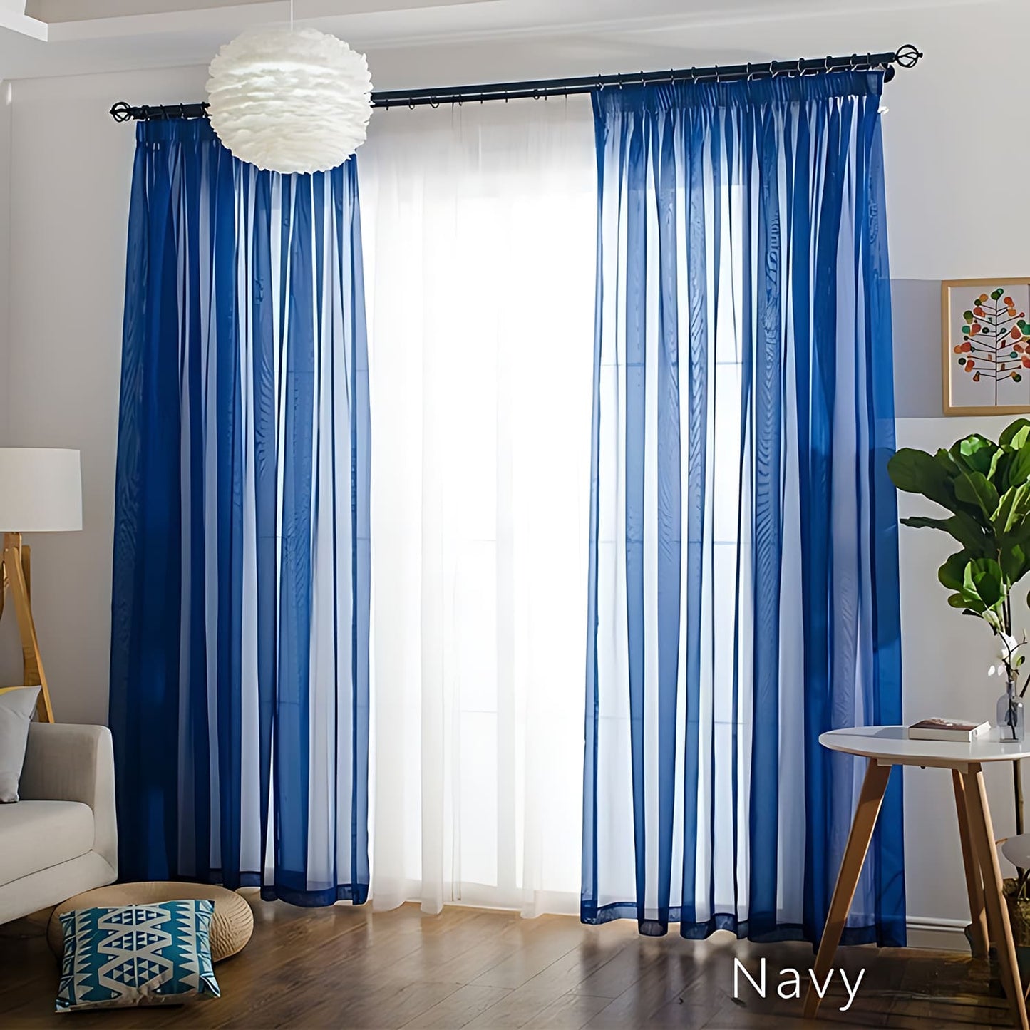 Modern Colorful Semi Sheer Curtains Elegant Window Sheers Decorative Sheer Drapes