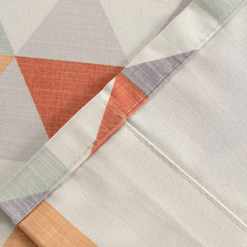 Gray Orange Triangle Chime Curtains Warm Geometry Drapes