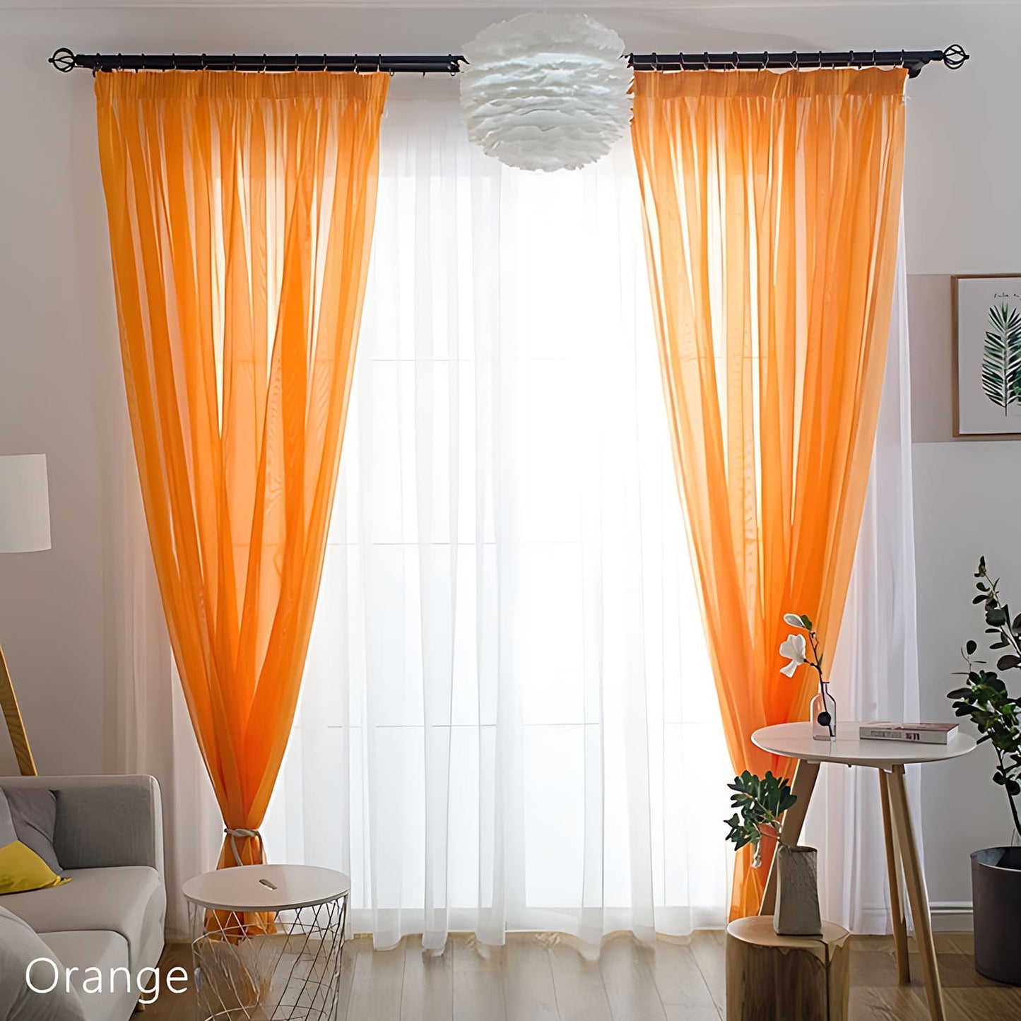 Modern Colorful Semi Sheer Curtains Elegant Window Sheers Decorative Sheer Drapes