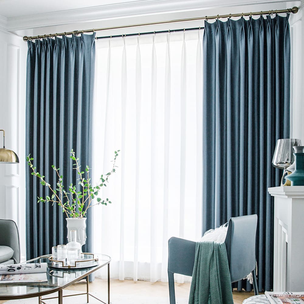 Serenity Slate Blue Blackout Curtains Thermal Insulated Drapes