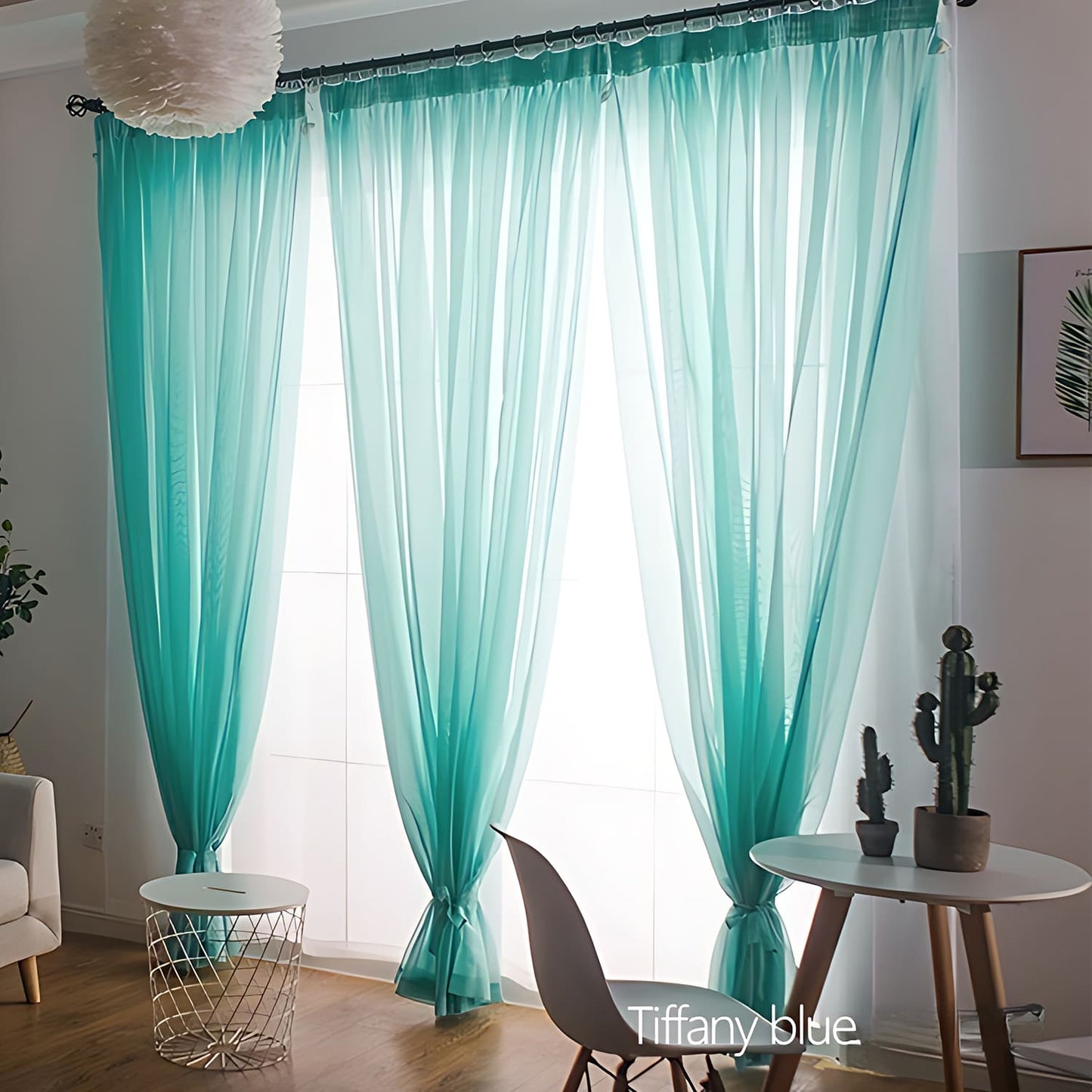 Modern Colorful Semi Sheer Curtains Elegant Window Sheers Decorative Sheer Drapes