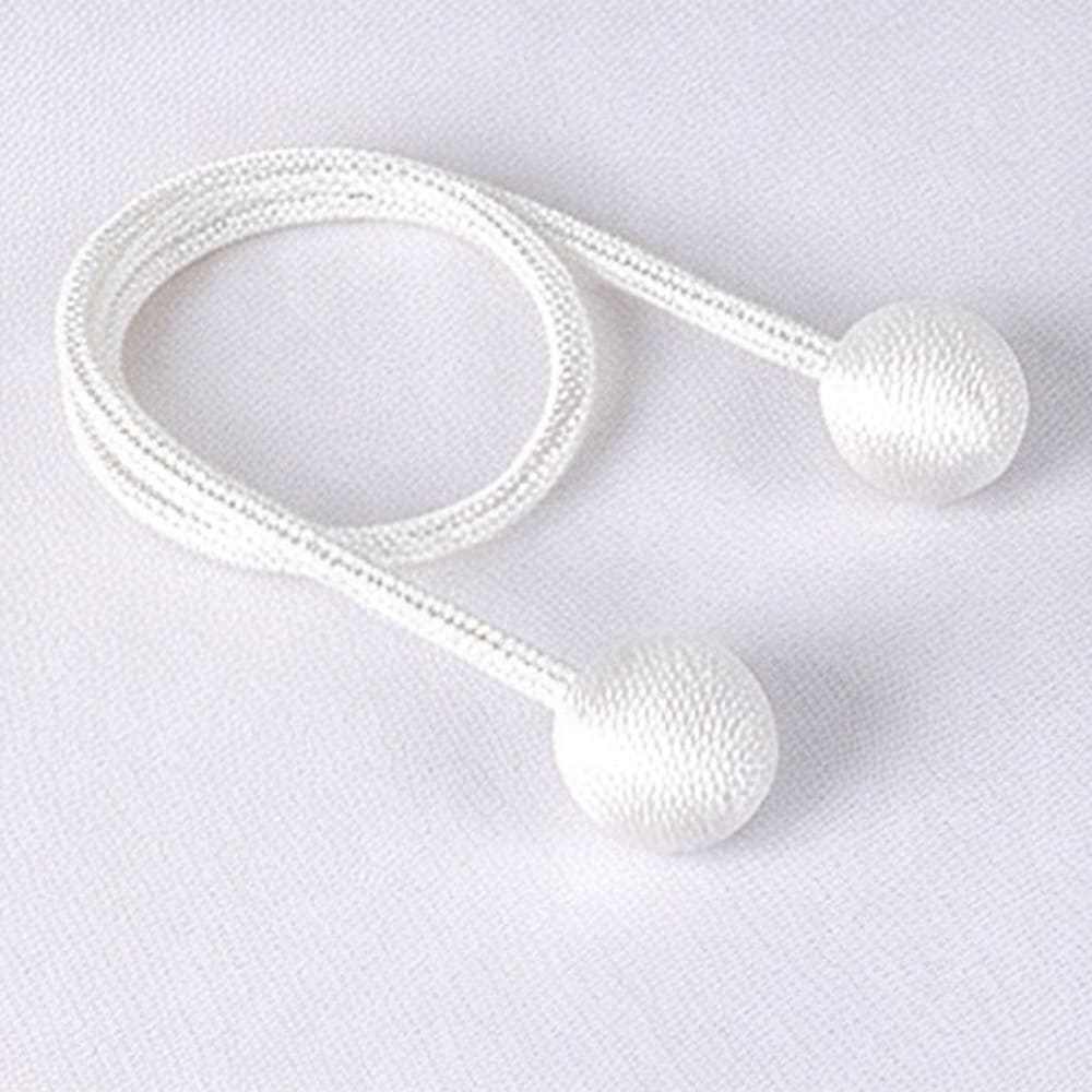 2 Pack Solid Color Ball Curtain Tiebacks, Magnetic Window Drape Holdbacks for Home Decor