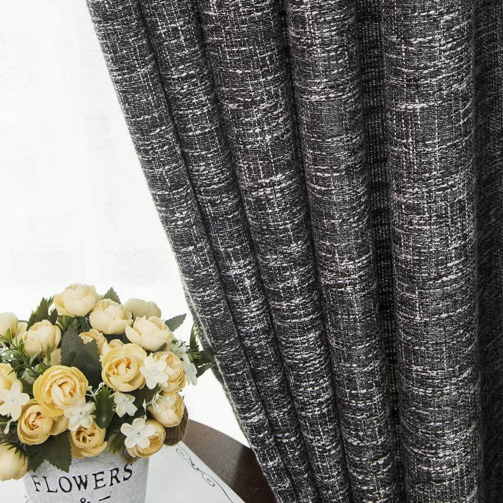 beautiful black linen dining room divider curtain decorative window drapes