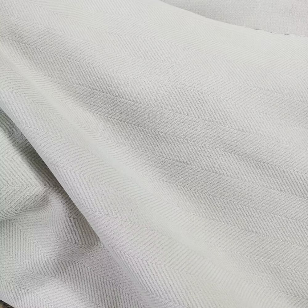 Cream White Chenille Jacquard Herring Bone Balloon Shade Curtains