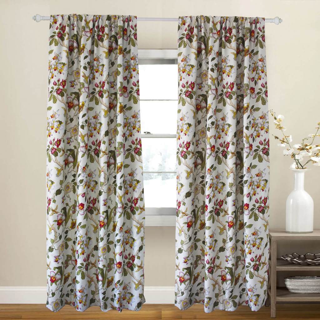 floral pattern curtains window valances rod pocket curtains