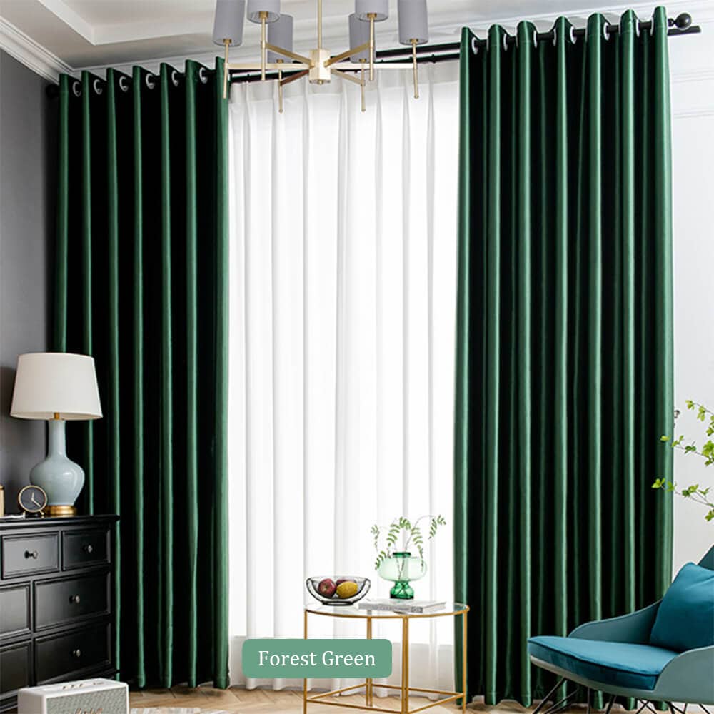 Green 3D Embossed Textured Living Room Darkening Curtains – Anady Top