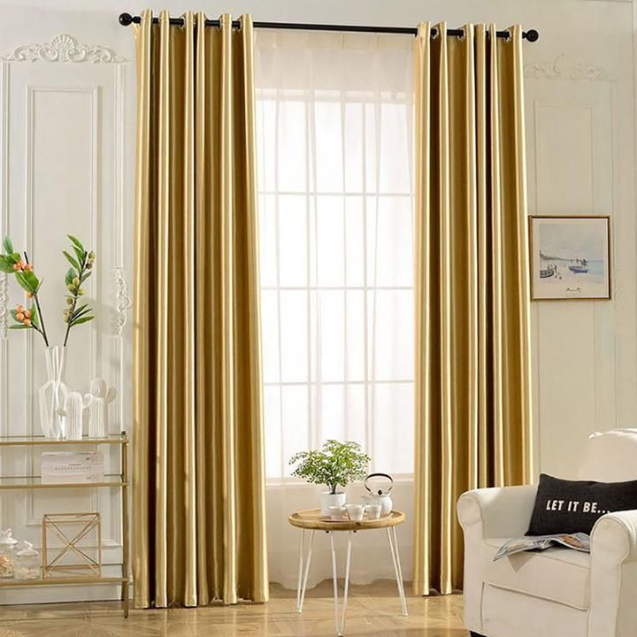 KoTing Gorgeous Gold Blackout Curtains Thermal Insulated Drapes for Bedroom 2 Panels - Anady Top Space Design