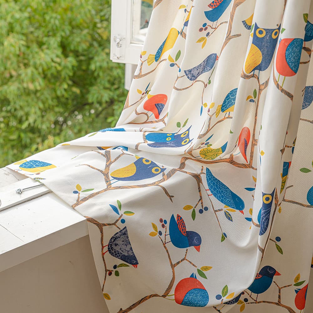 Colorful Owl Curtains for Kids Living Room Drapes 2 Panels Anady Top