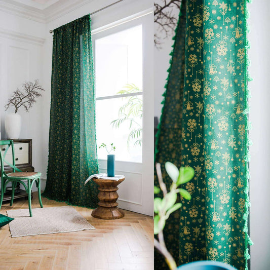 Beyond the Tree: Elevate Your Holiday Decor with Green Christmas Tree Curtains