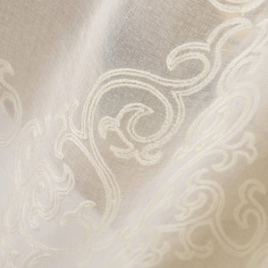 White Embroidered Art Sheer Curtains 2 Panels