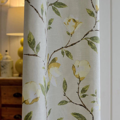 Spring Garden Magnolia Blossom Off‑White Curtains