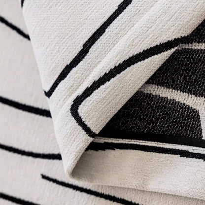 Minimalist Black & White Abstract Line Art Curtains