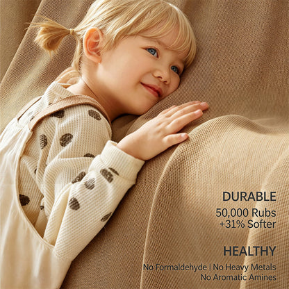 Camel Brown Cat Scratch Resistant Curtains Non-Toxic Formaldehyde Free Fabric for Kid & Pet Households