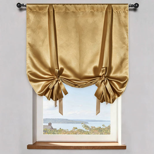 Antique Golden Elegance Blackout Balloon Shade Curtains