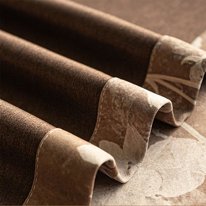 Warm Taupe French Country Antique Floral Curtain Panels