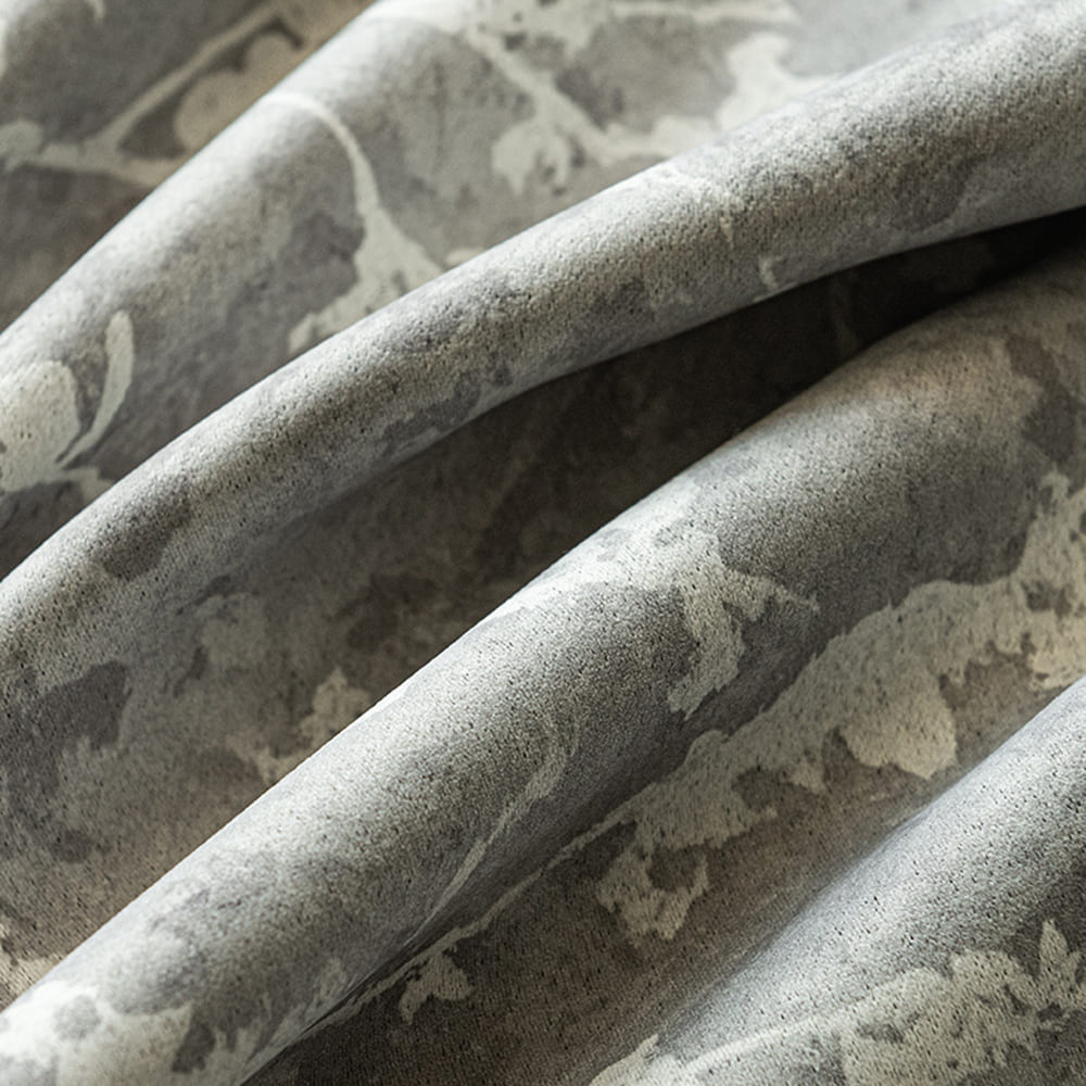 Cozy Living Soft Taupe Printed Subtle Blossom & Vine Curtain