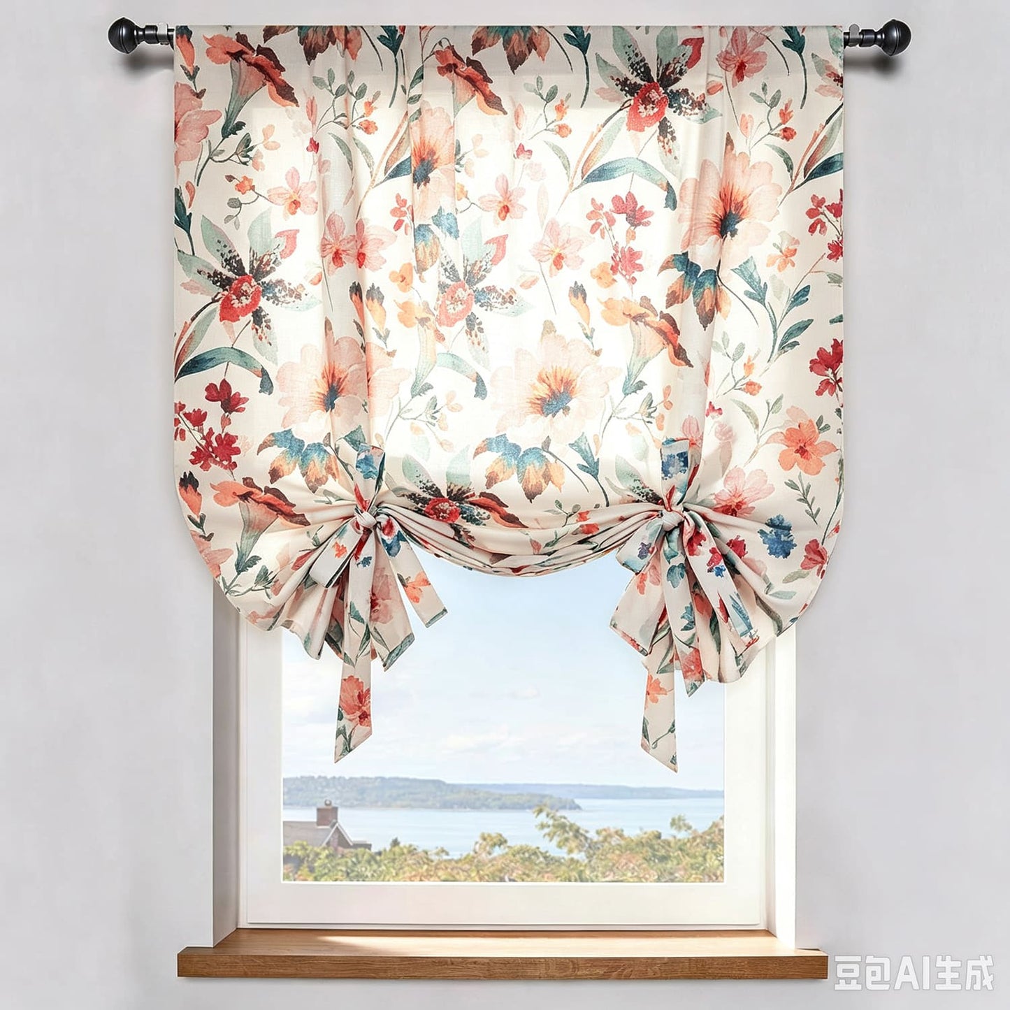 Brilliant Flowers Balloon Shade Curtains Song of Summer Living Room Drapes