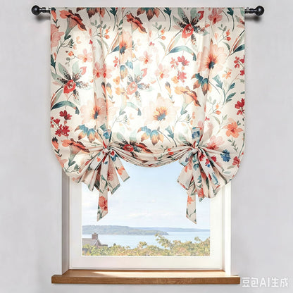Brilliant Flowers Balloon Shade Curtains Song of Summer Living Room Drapes