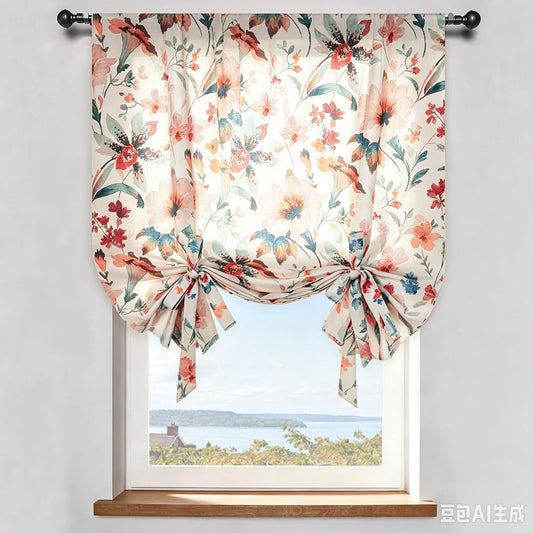 Brilliant Flowers Balloon Shade Curtains Song of Summer Living Room Drapes