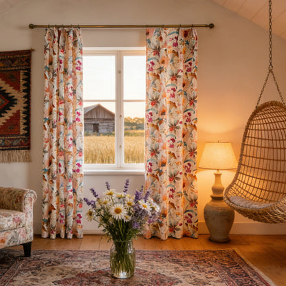 Brilliant Flowers Curtains Song of Summer Living Room Drapes 2 Panels