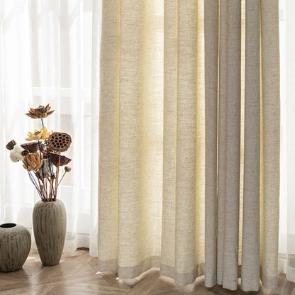 Simple Texture Harmony Warm Beige Linen Natural Balloon Shade Curtain