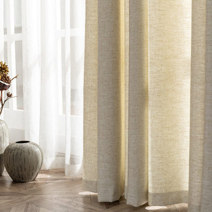 Simple Texture Harmony Warm Beige Linen Natural Balloon Shade Curtain
