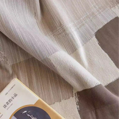 Thickened Elegant Gentleman Plaid Geometric Jacquard Taupe Brown Curtains