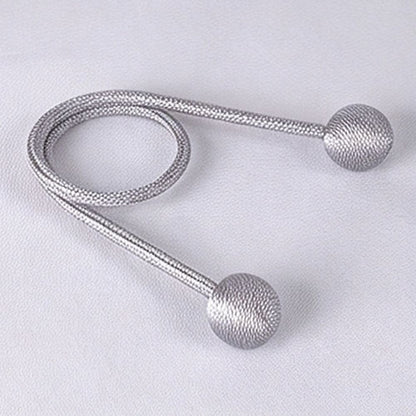 2 Pack Solid Color Ball Curtain Tiebacks, Magnetic Window Drape Holdbacks for Home Decor