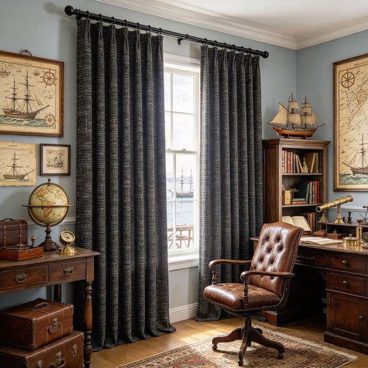 Urban Granite Grainy Texture Gray Curtains and Drapes