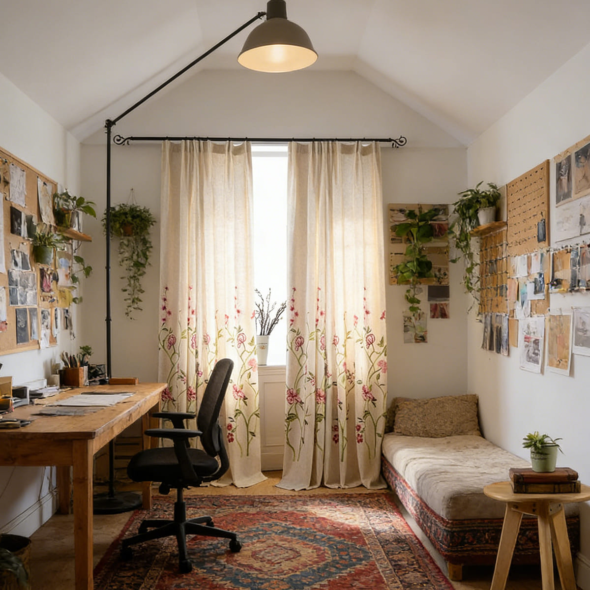 Light & Airy Flower Linen Curtains Rustic Chic Exquisite Embroidered Drapes