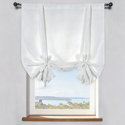 Ivory White Velvet Balloon Shade Curtains