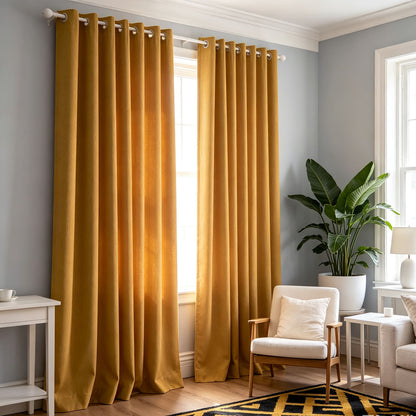 Rideaux assombrissants en lin et coton Orange, pour chambre à coucher, draperies d'érable d'automne, 2 panneaux