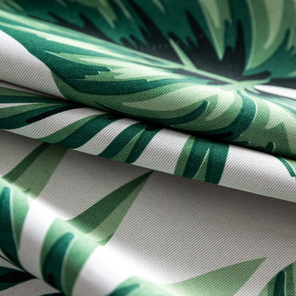 Green Leaf Curtains Blackout Jungle Pattern Drapes for Bedroom 2 Panels