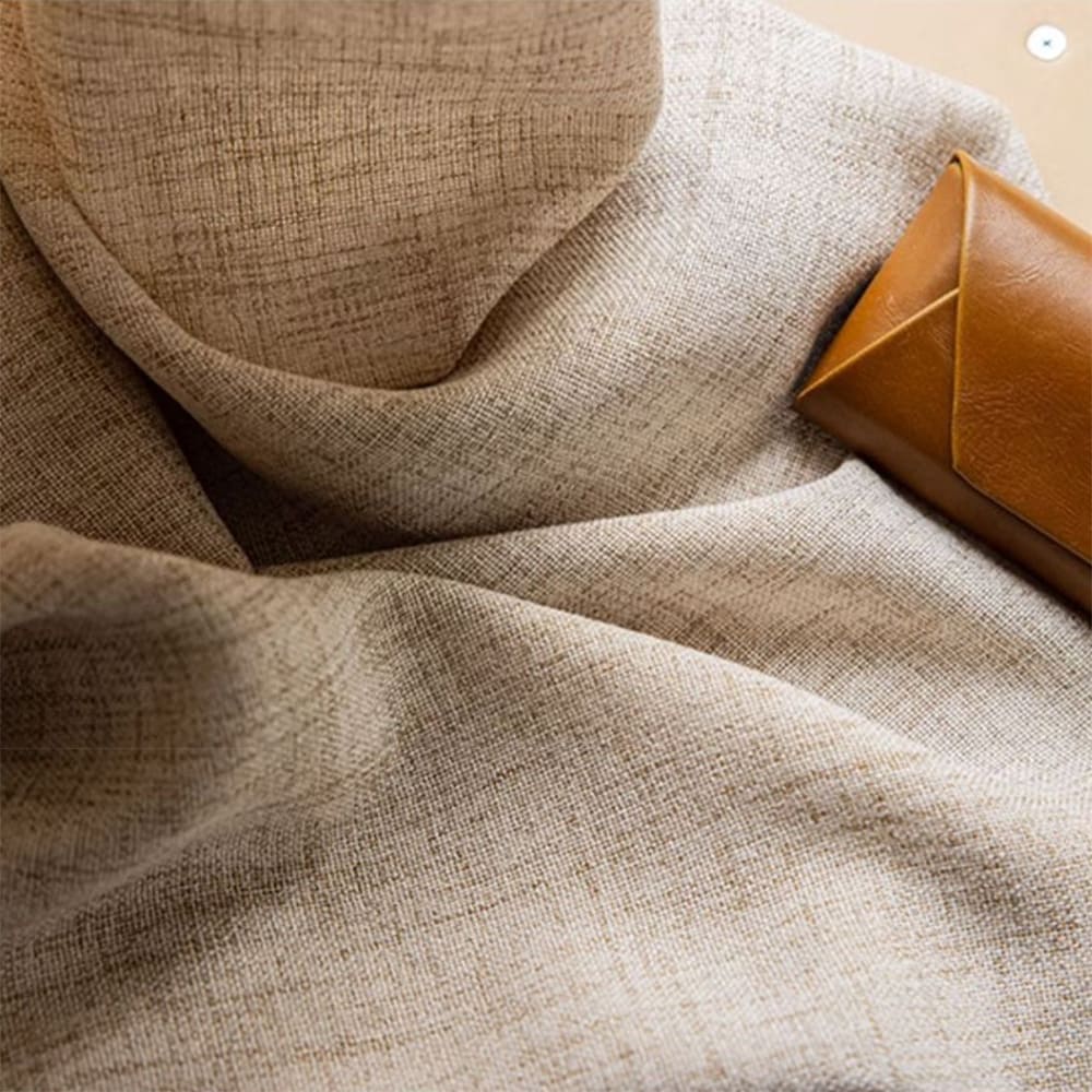 Earthy Natural Flax Beige / Oatmeal Linen Textured Sheer Curtains